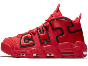 Nike Air More Uptempo Chicago Bulls красные с черным