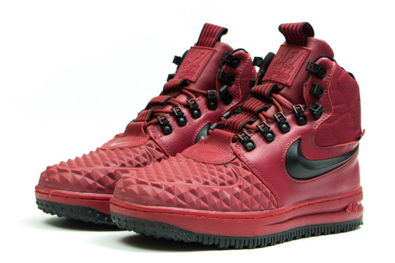 Зимние Nike Air Force 1 с МЕХОМ Lunar Duckboot Red красные (35-45)