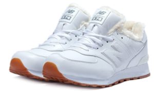 Зимние NEW BALANCE 574 с мехом кожаные белые (36-45)