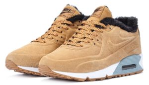 Зимние Nike Air Max 90 VT с мехом песочные (40-45)