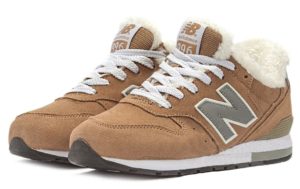 Зимние NEW BALANCE 574 с мехом замша бежевые с серым (35-39)