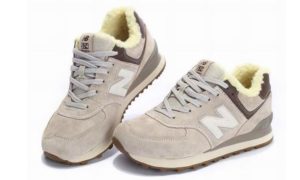 Зимние NEW BALANCE 574 с мехом замша Beige (35-39)