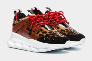 Кроссовки Versace Chain Reaction леопард 35-44