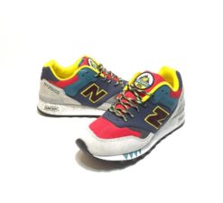 Кроссовки New Balance 577 замша-сетка сине-серые с красным 40-44