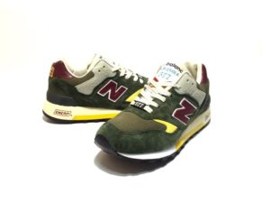 Кроссовки New Balance 577 замша-сетка зеленые с красным 40-44