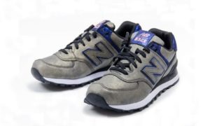 New Balance 574 серебро с синим 36-40