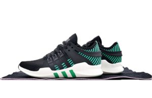 Adidas EQT Support ADV Primeknit черные с зеленым (39-43)