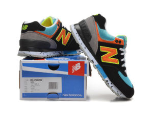 Кроссовки New Balance 574 black blue черно-голубые (35-40)