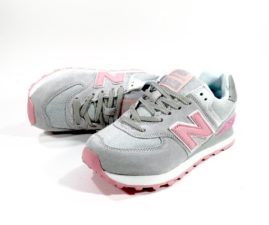 New Balance 574 серые с розовым (35-39)