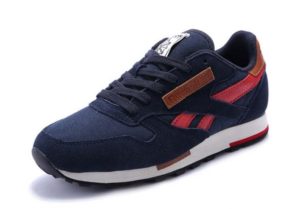 Reebok Classic Leather Utility синие с красным (40-44)