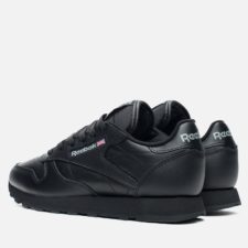 Кроссовки Reebok Classic leather кожаные black чёрные (35-45)