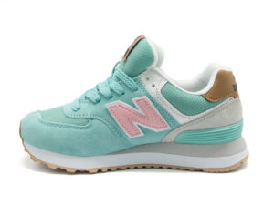 NEW BALANCE 574 замша бирюзовые с розовым (35-39)