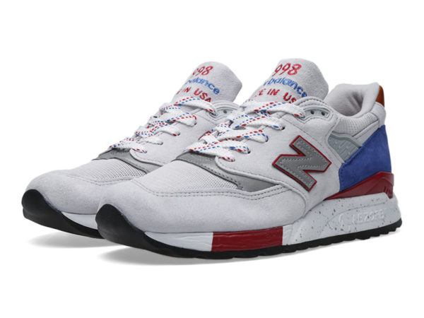 New Balance 998 светло-серые с красным (39-44)