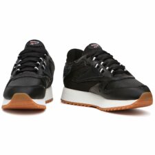 Кроссовки Reebok Classic leather кожаные black чёрные (35-39)