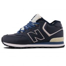 Зимние New Balance 574 с мехом синие (40-45)