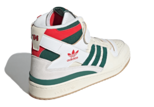 Adidas Forum 84 High бежевые с зеленым и красным кожа-нубук мужские (40-44)