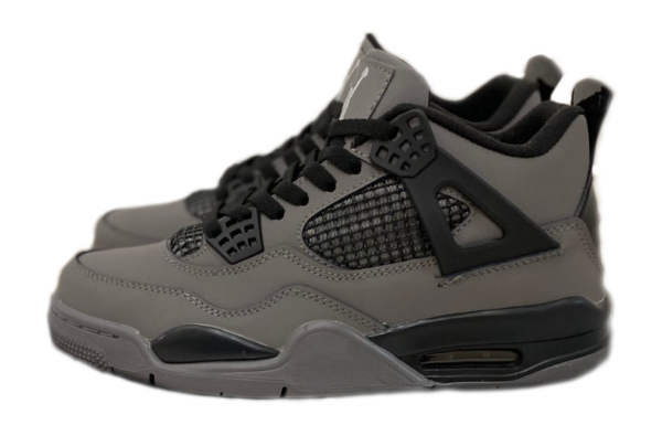 Nike Air Jordan 4 Gray серые с черным нубук-сетка мужские (40-44)