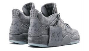 Nike Air Jordan 4 KAWS Cool Grey серые нубук мужские (40-44)