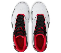 Nike Air Jordan Max Aura 4 белые с красно-черным кожаные мужские (40-44)